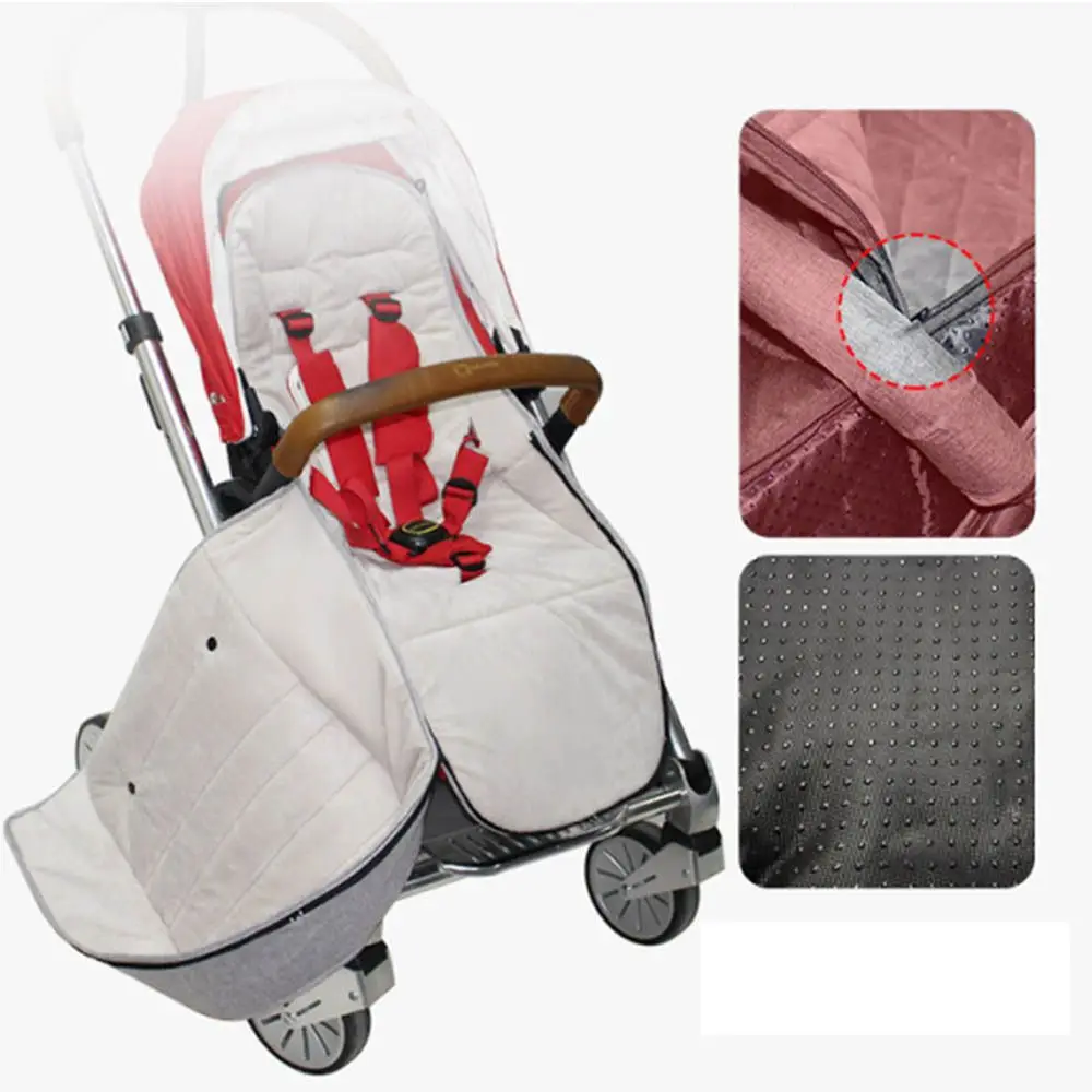 Saco de dormir impermeable para cochecito, cojín grueso a prueba de viento, cálido, para invierno