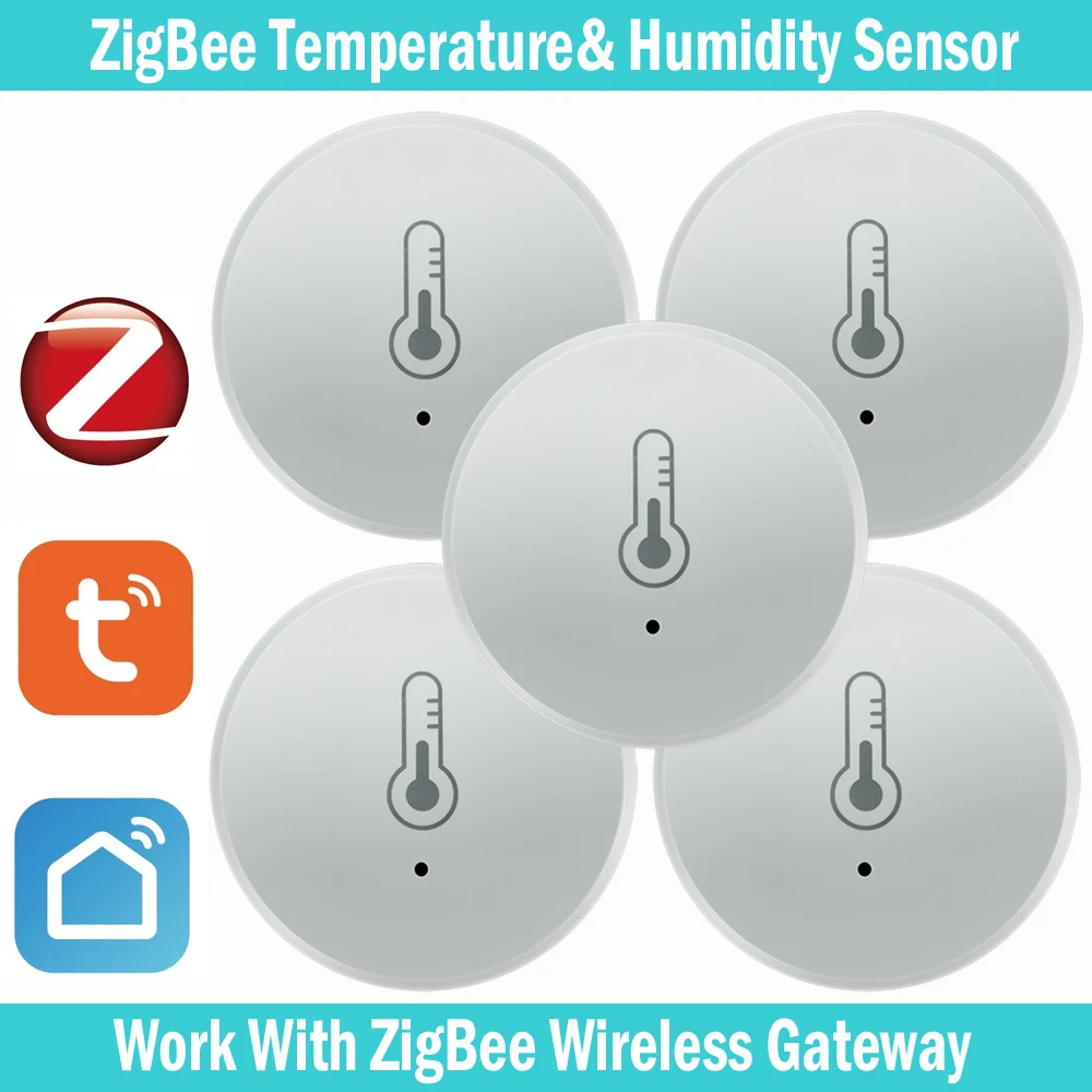 Tuya Zigbee capteur de température et d'humidité commande vocale hygromètre domestique Intelligent surveillance en temps réel voix sans batterie