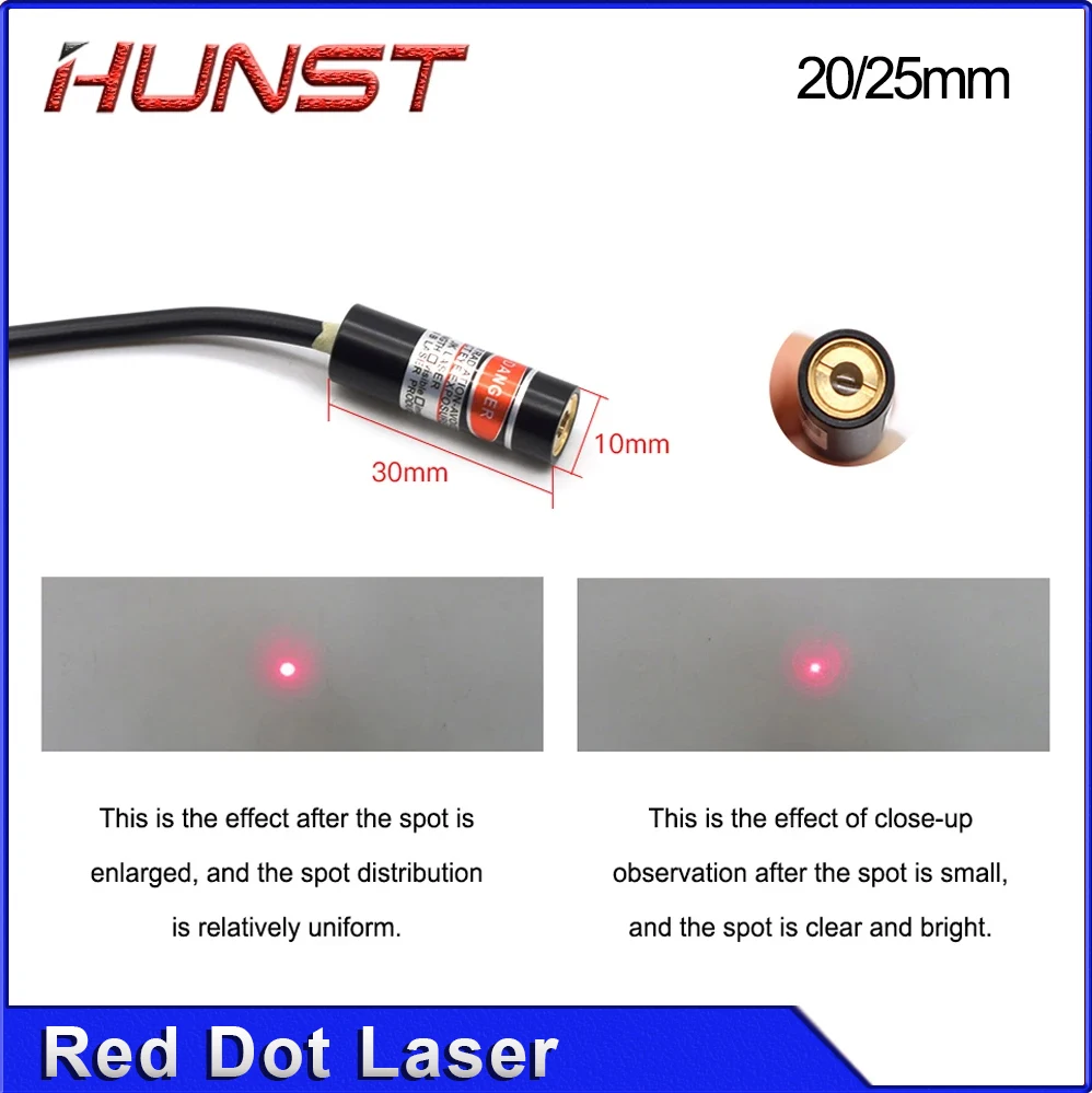 HUNST Dia: 20/25mm Red Dot Holder Set DC 5V Diode Module Device Positioning For DIY Co2 Laser Engraving Cutting Head