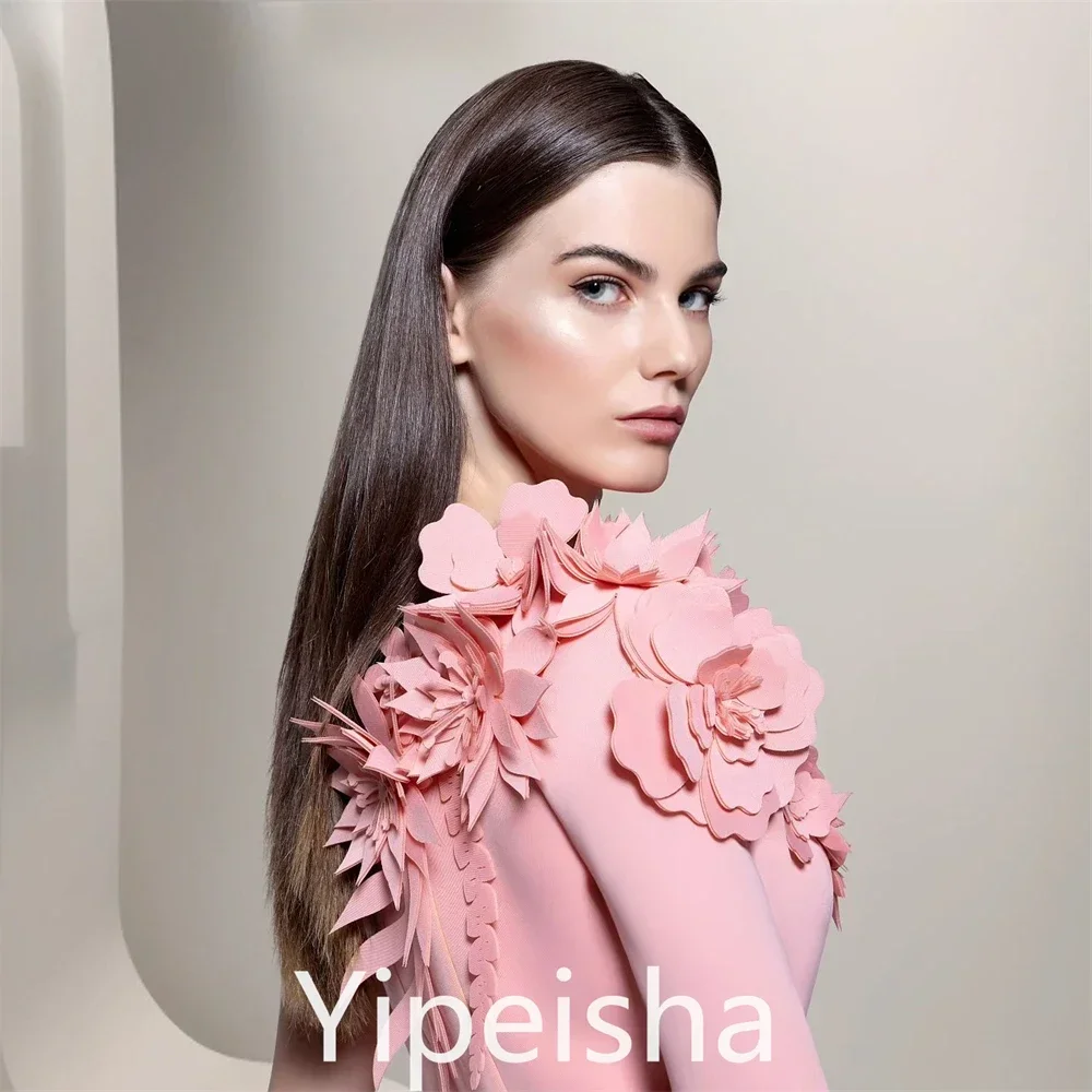Customized Yipeisha Elegant Fashion One-shoulder Evening  Flower Anke Length Custom