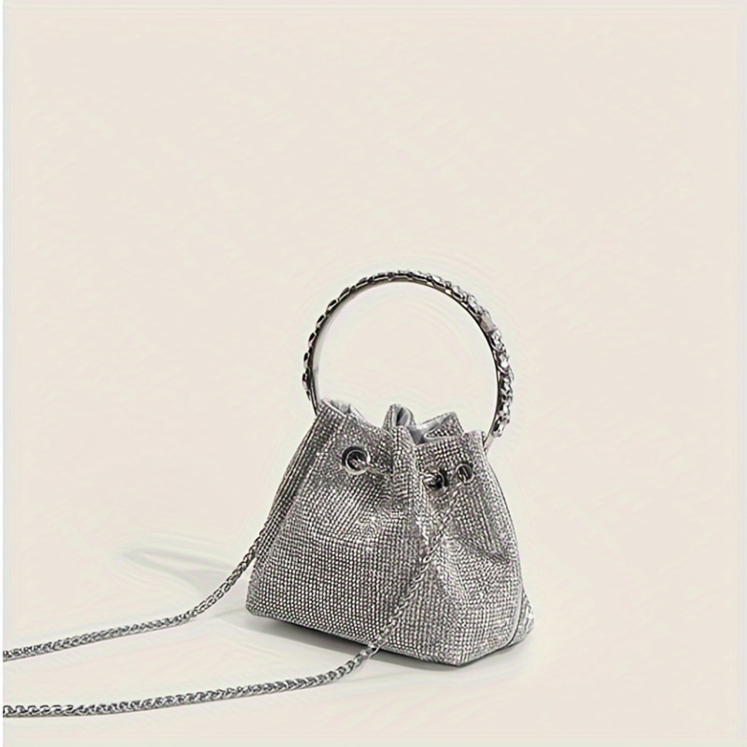 豪華なラインストーンバケットバッグ - 高品質PU、夏のファッションデザイン、スタイリッシュな女性のためのエレガントなショルダースリングバッグ - 完璧