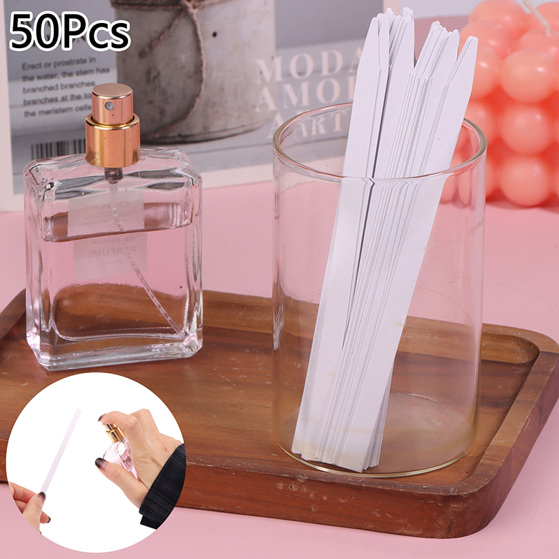 50 100 Uds tiras de prueba fragancia desechable blanco mujeres olor tiras de papel papel de prueba aromaterapia Perfume aceites esenciales