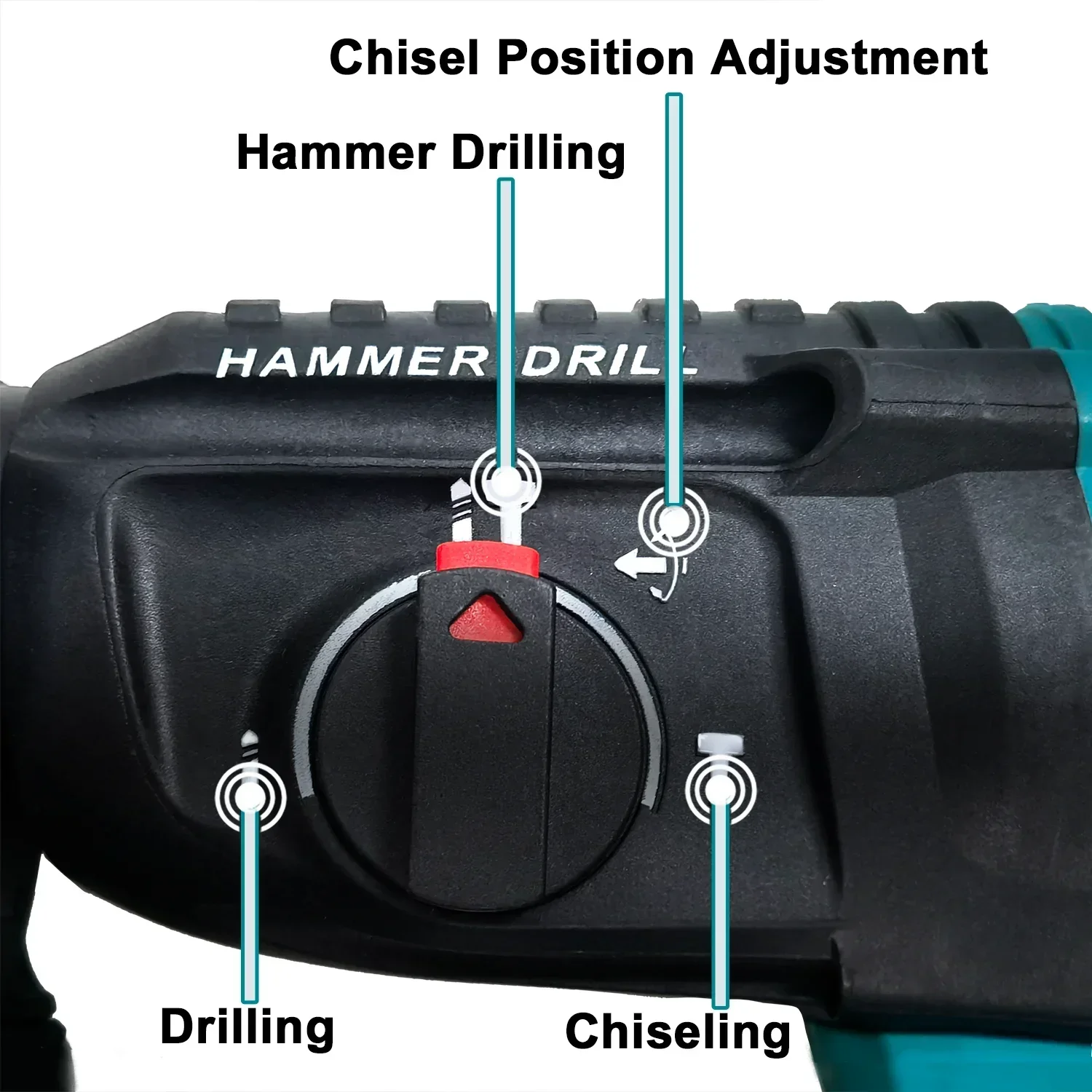 Brushless Cordless Rotary Hammer Drill 18V SDS Plus Electric Hammer Drill 4 Modes Selector fit Makita 18v Battery(No Battery)