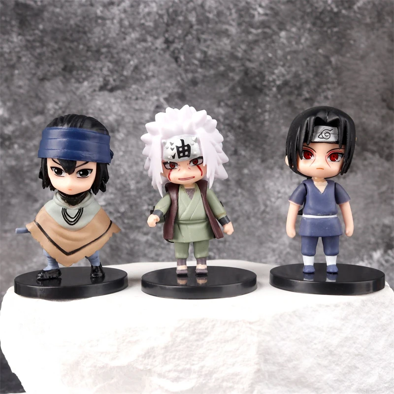 12 Teile/satz Naruto Q Verison Figur Spielzeug Nette Anime Mini Sasuke Kakashi Itachi Gaara Jiraiya Kawaii PVC Action Figur Modell Puppe