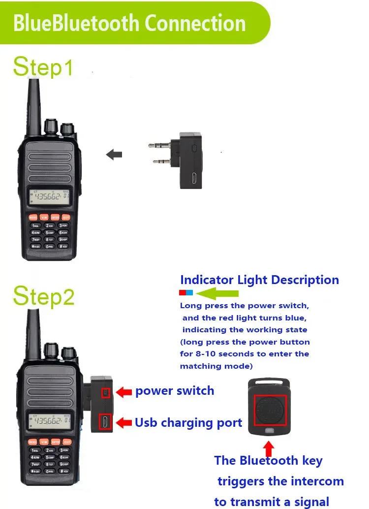 Bluetooth-адаптер Walkie Talkie для V8 V8S V9S Kado Senna 30K 50K