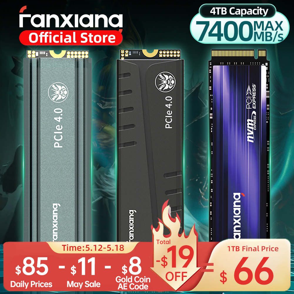 Fanxiang S660/S770/S880 SSD NVMe M2 PCIe4.0x4 1TB 2TB 4TB unidad interna de estado sólido para PlayStation5/PS5 disco duro SSD de escritorio
