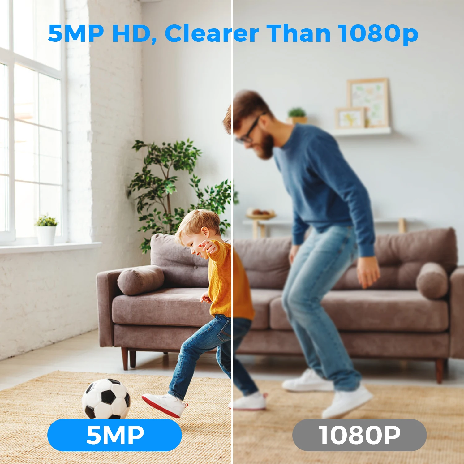Mini telecamera IP WiFi da 5 MP Rilevazione umana interna Zoom 5X Sorveglianza Baby Monitor CCTV PTZ con supporto app O-Kam pro Scheda SD