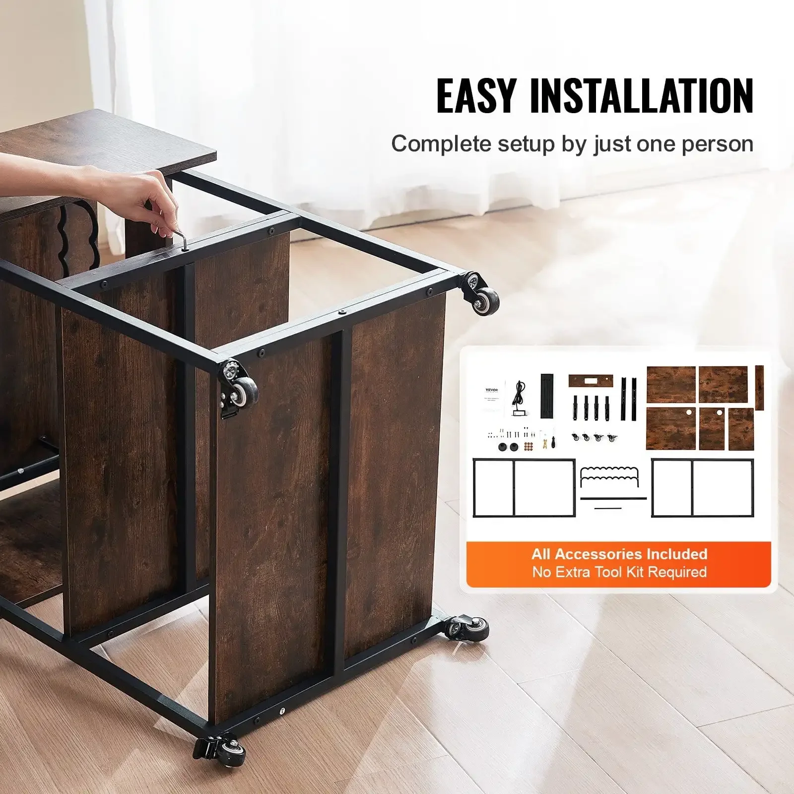 Heat Press Table 3Tier Movable Heat Press Stand Foldable with Wheels Brown