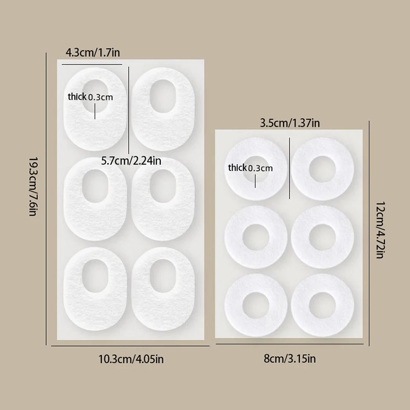 Almohadillas protectoras de maíz para pies, almohadillas de espuma redonda, ovaladas, autoadhesivas, suaves, para el talón, 6 piezas
