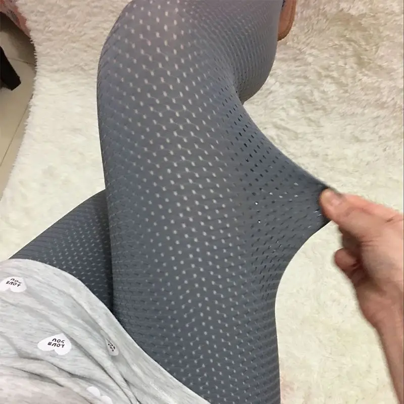 Летние спортивные Леггинсы для женщин с высокой талией, ледяные шелковые сетчатые дышащие лосины, леггинсы, пикантные мягкие укороченные штаны для тренировок и йоги