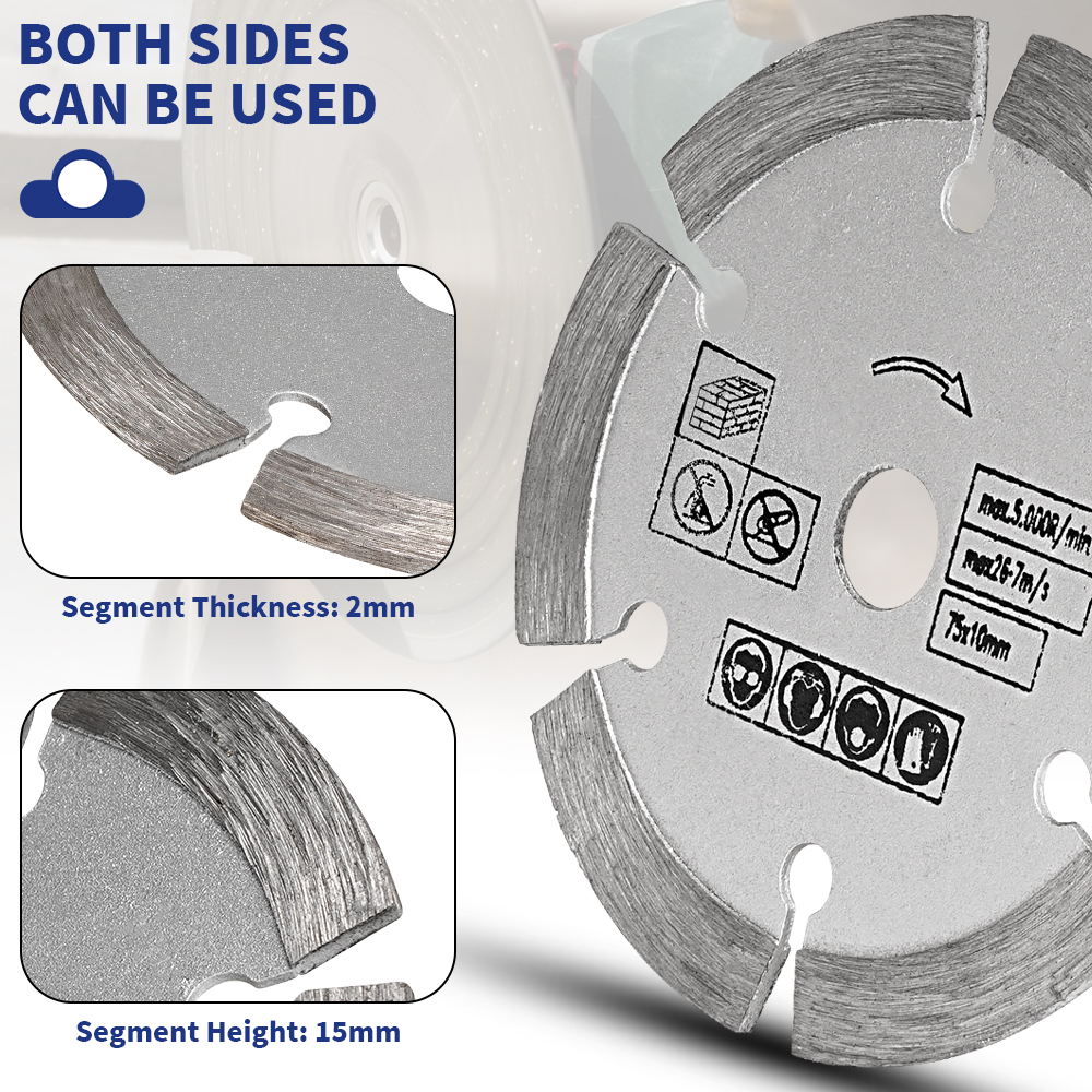 3 Inch Cutting Blade 75mm Grinding Wheel Blade Angle Grinder Saw Blade for Cutting Tile Ceramic Concrete Marble