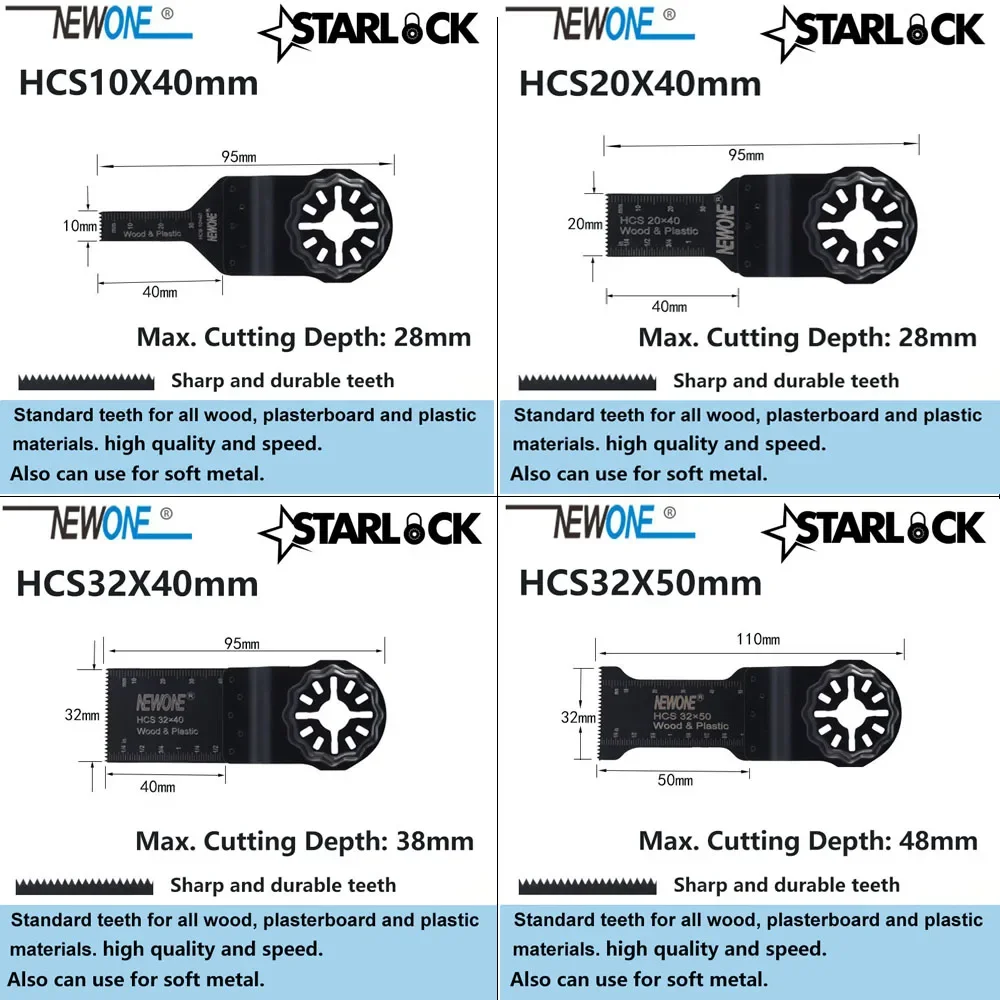 NEWONE, совместимые с Starlock HCS10 мм/20 мм/32 мм/45 мм/65 мм, полукруглая шлифовальная подушечка, осциллирующие инструменты, многофункциональный инструмент