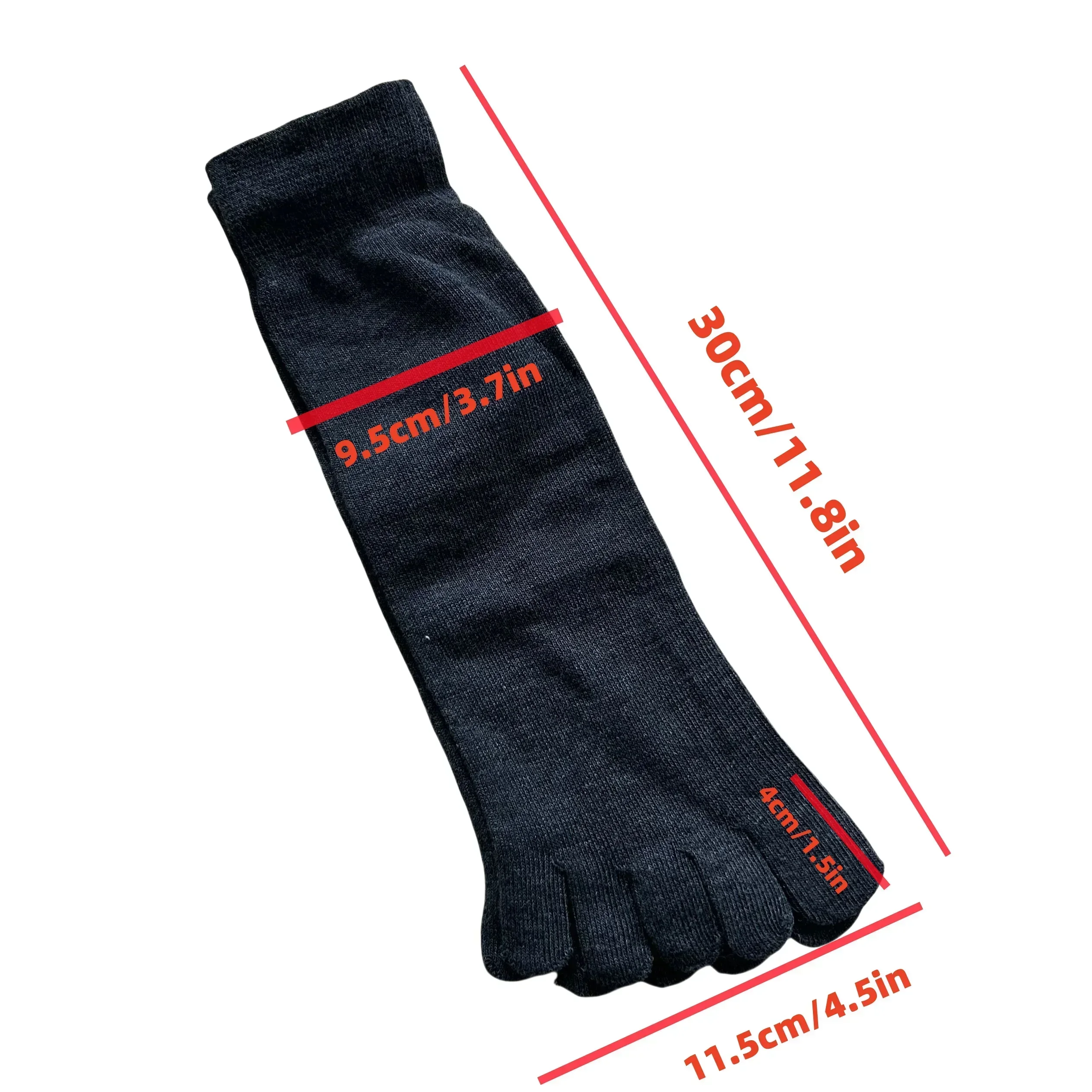 5 Paar einfarbige Fünf-Finger-Socken für Herren, einfache, geruchsbeständige und atmungsaktive Socken mit geteilter Zehenpartie aus Baumwolle