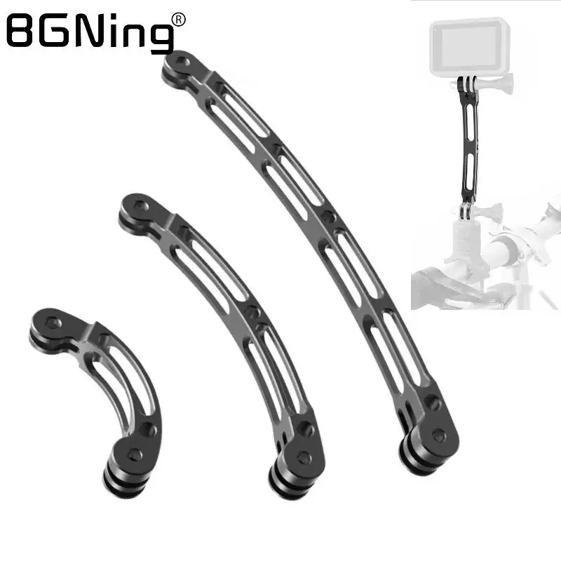Clearance_Aluminum Helmet Arm Extension Curved Pole Selfie Stick Tripod Adapter for GoPro13 12 DJI Action 5pro Insta360 X4 Pocke