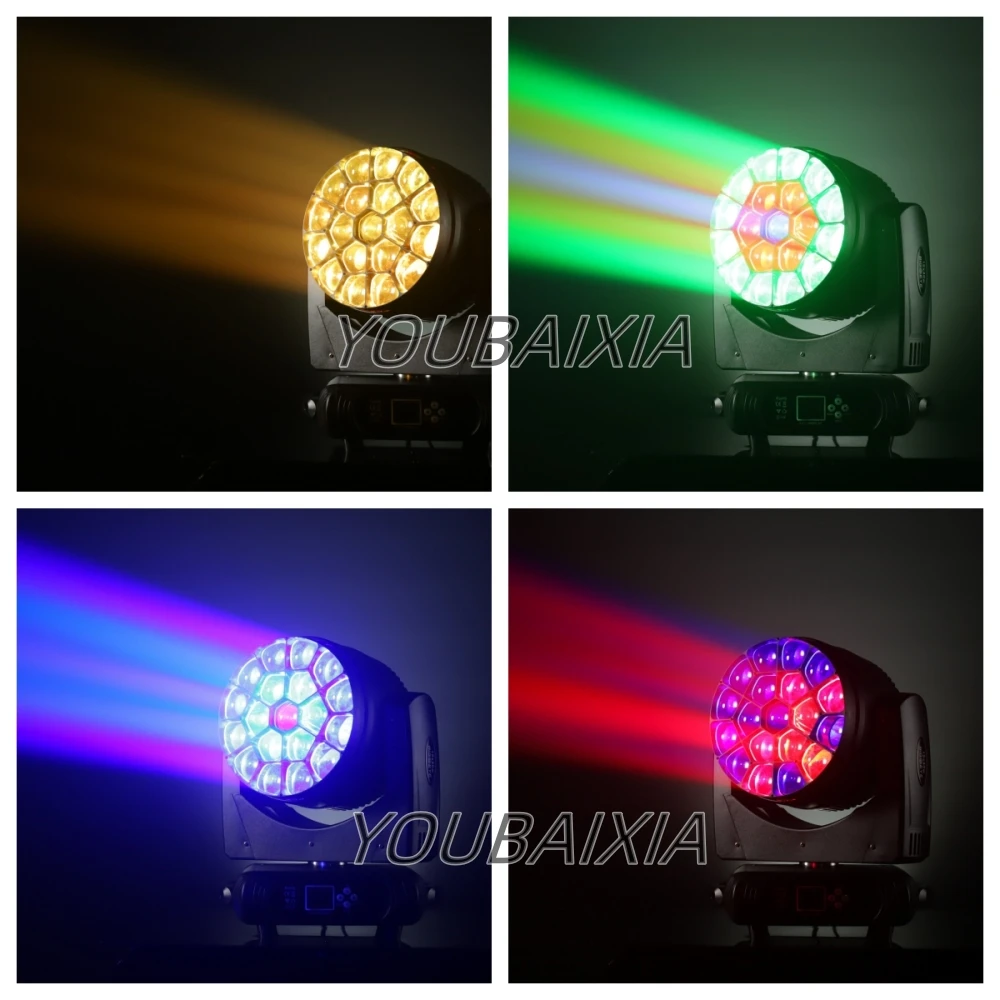2 sztuki 19x40W Bee Eyes LED Head Mobile RGBW Beam + Washing Light Oświetlenie sceniczne dla DJ-ów, dyskotek, profesjonalnych imprez weselnych, DMX512