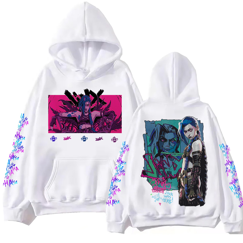 Hot Anime Jinx-Arcane Hoodie Harajuku Hip Hop Pullover Tops Beliebte Musik Sweatshirt Fans Geschenk