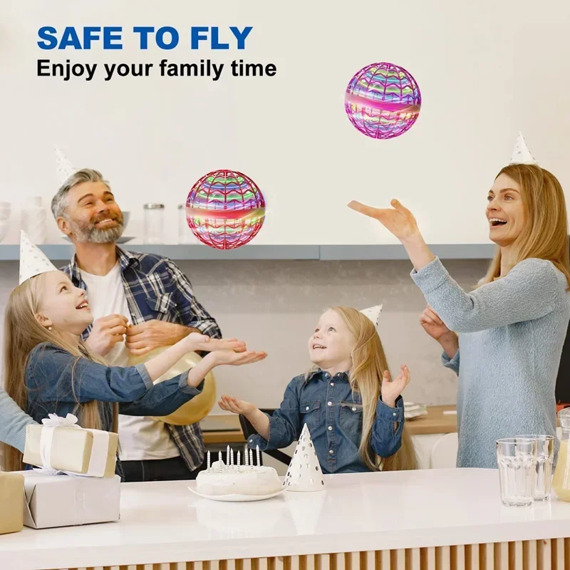 Flying Ball Boomerang Fly Orb Magic พร้อมไฟ LED Drone Hover Ball Fly Nova Orb Flying Spinner ของเล่นเด็กคริสต์มาสของขวัญ