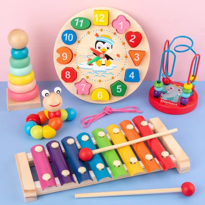 ของเล่นเด็กเด็ก 3D ปริศนาไม้การเรียนรู้เด็กเกมของเล่นการศึกษาของเล่นไม้สำหรับเด็กของขวัญวันเกิด