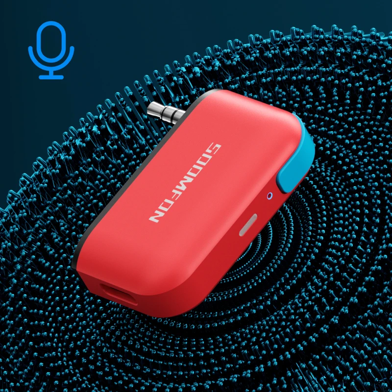 SOOMFON Bluetooth 5.0 Transmitter Wireless Audio Adapter for Nintendo Switch Lite 3.5mm Jack