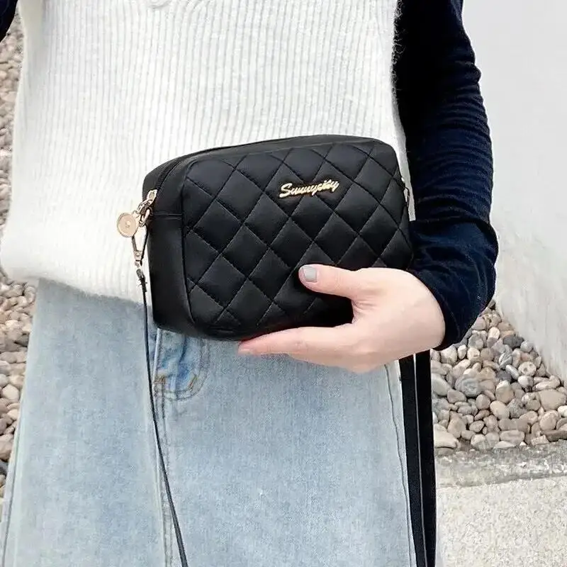 Borse a tracolla piccole stile semplice per donna Borsa a tracolla con tracolla larga in pelle PU tinta unita Borsa a tracolla per telefono femminile