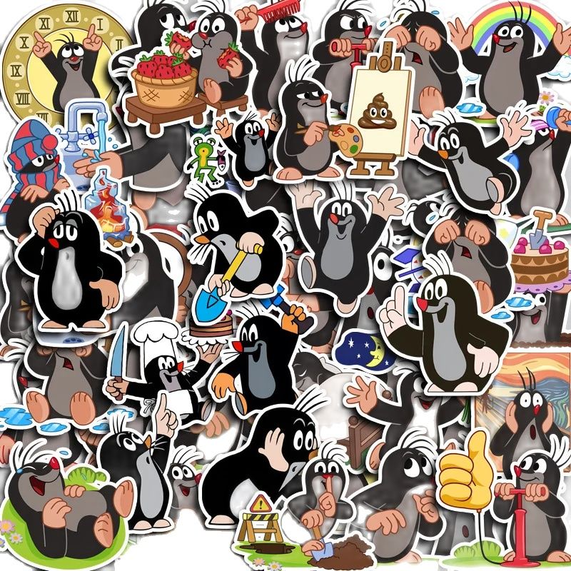 40 pçs bonito a toupeira irmãs pequena toupeira adesivos diy scrapbooking telefone bagagem skate vinil decalques à prova dwaterproof água