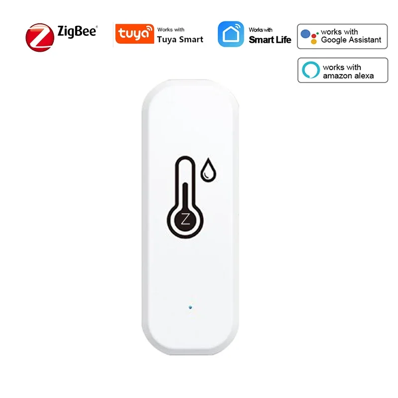 Compatible con sensor de temperatura y humedad Tuya Zigbee, dispositivo doméstico inteligente Compatible con Google Home Alexa para monitoreo ambiental