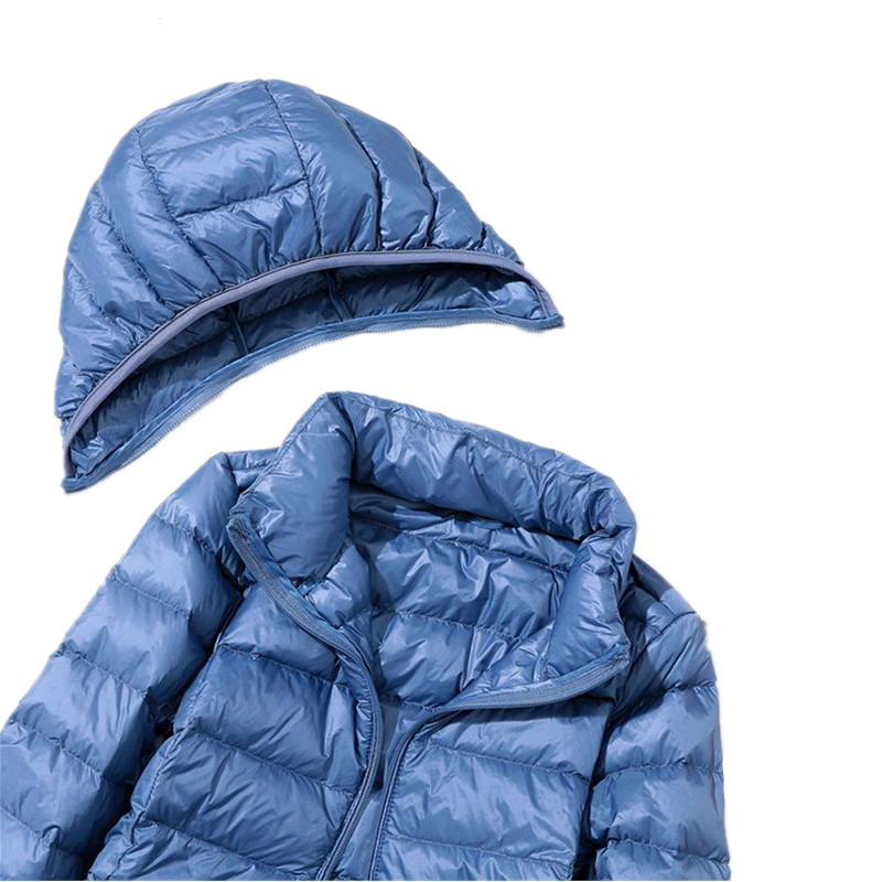 2025 nuevo abrigo impermeable para mujer, Parkas de manga larga con gorro extraíble, chaqueta cálida de invierno para mujer, abrigos claros/delgados rojos y azules