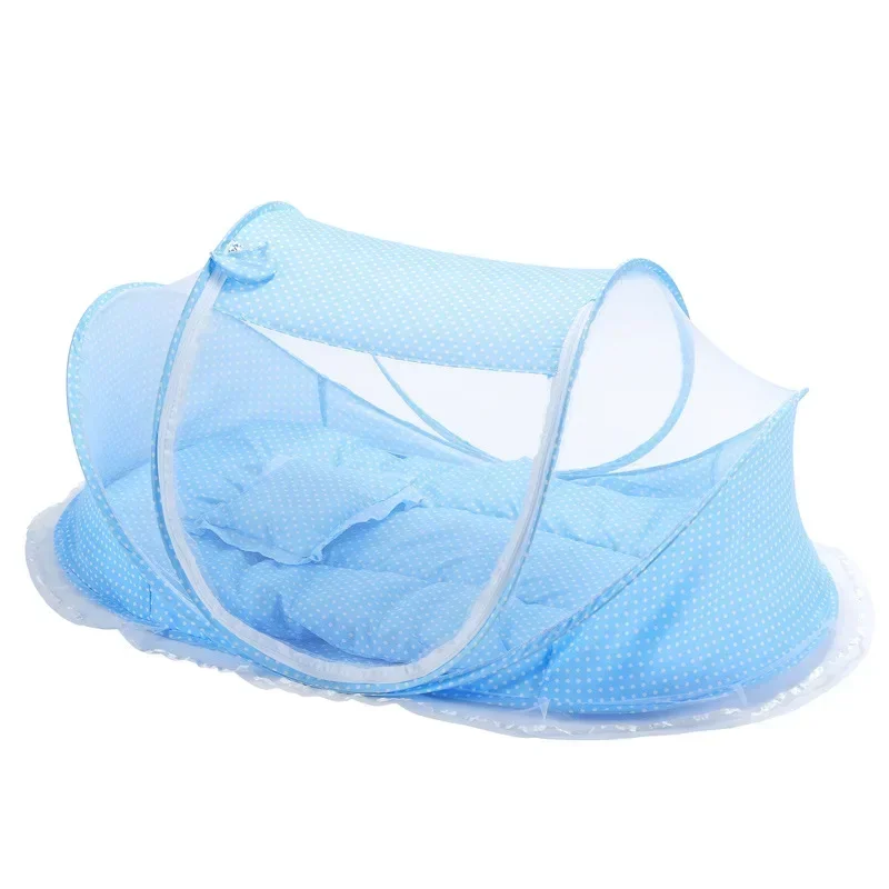 Juego de cama plegable para el cuidado de los recién nacidos, cuna portátil transpirable con mosquitera, cesta de almohada, cuna de algodón para dormir, cama nido para bebé, nuevo