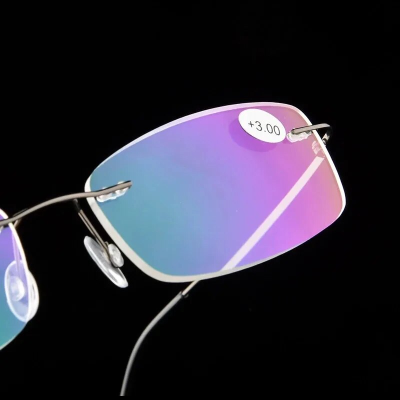 Occhiali da lettura ultraleggeri TR90 Memory Titanium Rimless occhiali da vista presbiti da uomo e da donna + 1.0 + 1.5 + 2.0 + 3.5 a + 4.0 +