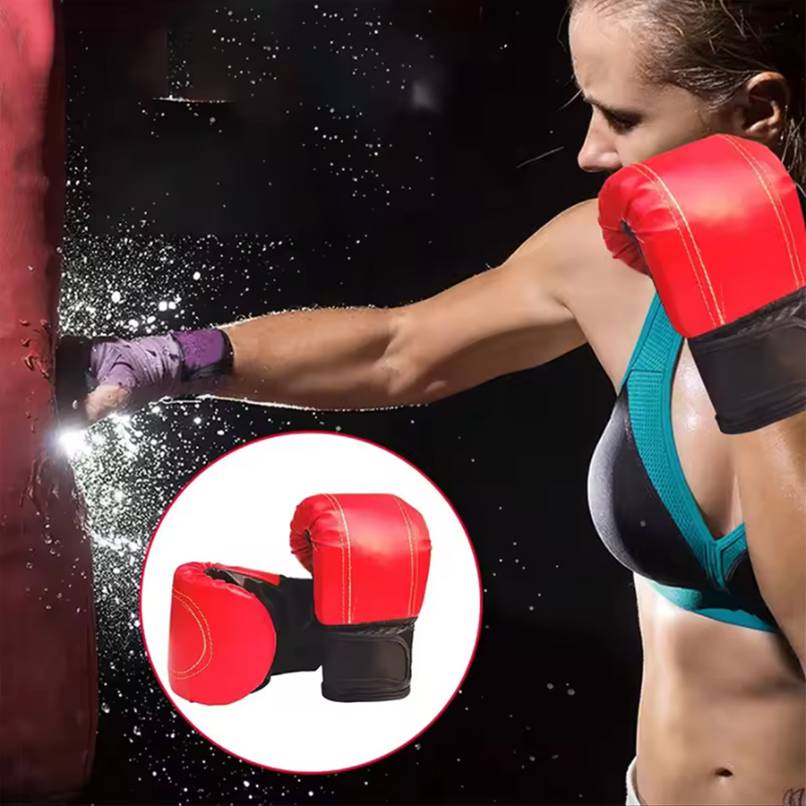 1 par luvas de boxe adultos mulheres homens boxe sanda luvas unisex treinamento de boxe exercício luvas de couro luvas de proteção esportiva
