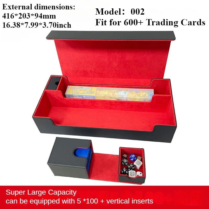 Aufbewahrungsbox für 1800/600/100+ Sammelkarten, PU-Leder, Commander-Kartendeck, Magnetverschluss, Kartenhalter für Magic Game Card