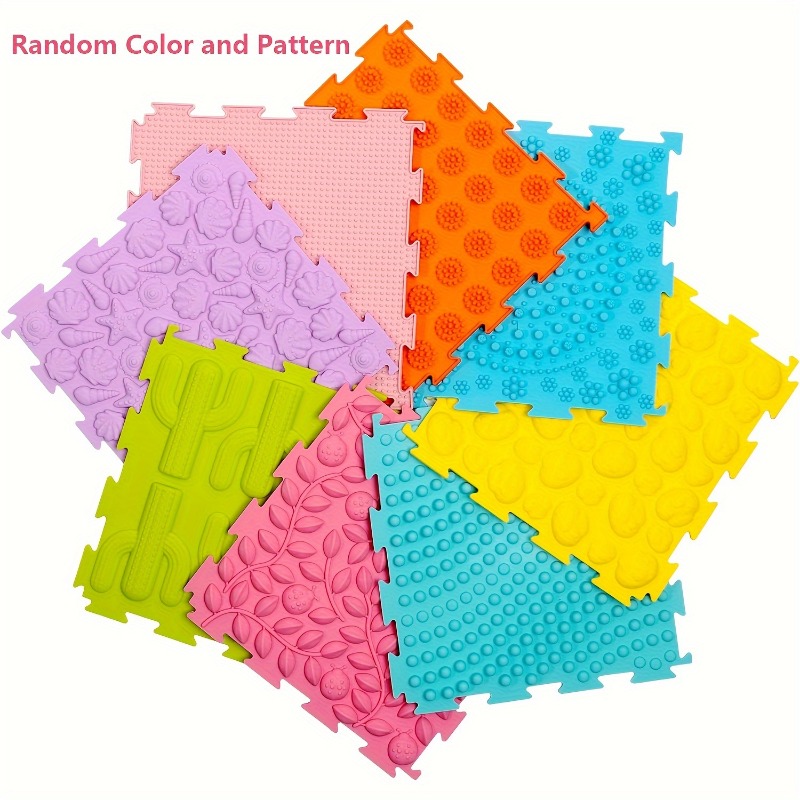 Tapis d'activité de développement précoce pour bébé, intégration sensorielle de la petite enfance, pavé tactile, entraînement rampant, Cognition des couleurs