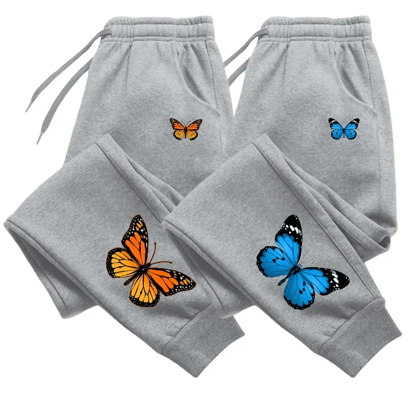 Damen-Jogginghose mit Schmetterlingsdruck, modisch, lässig, Trend, Jogginghose, vielseitig, weich, heiße Verkäufe, Straße, elastische Taille