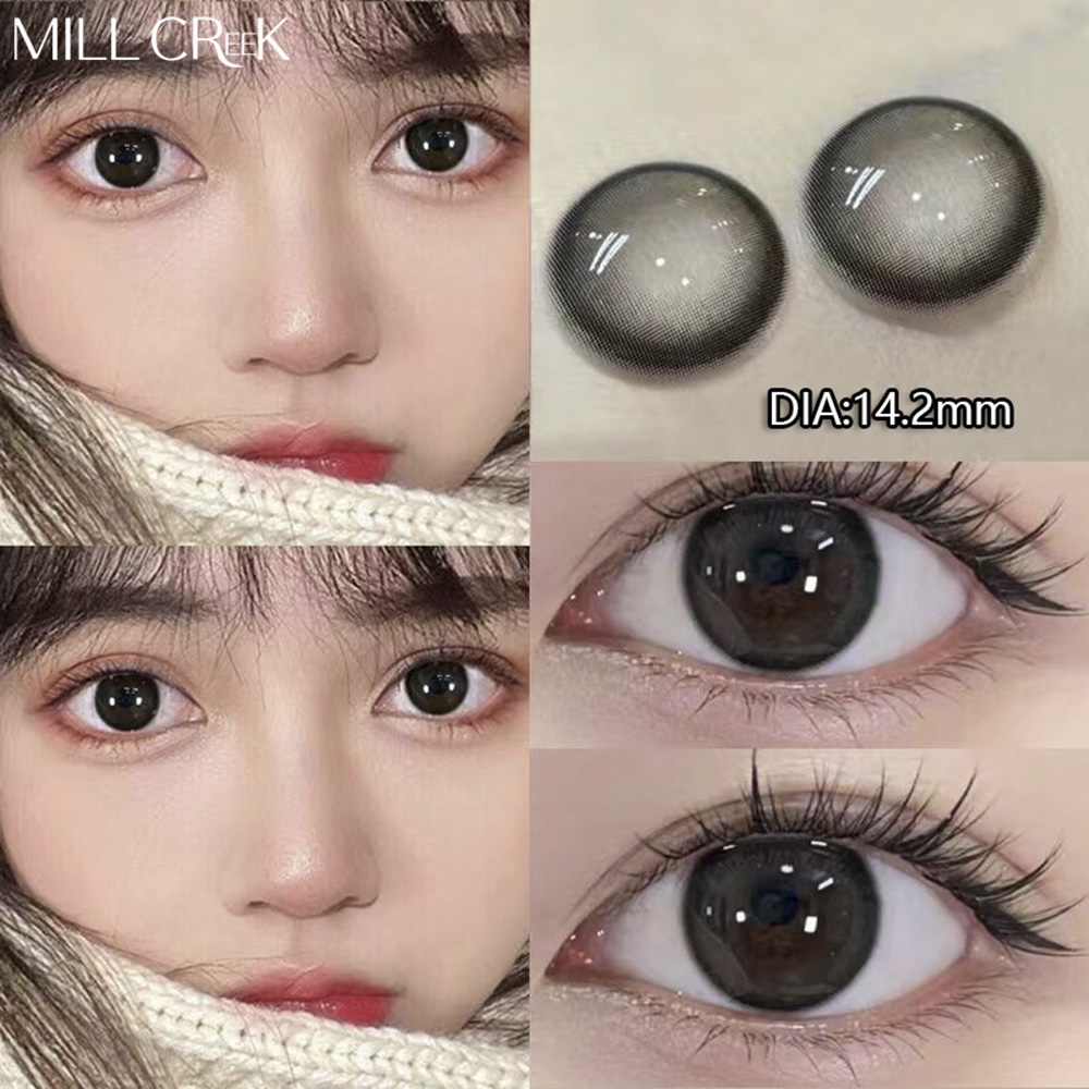 Xã MILL CREEK 2 Đôi Mắt Tự Nhiên Liên Lạc Với Ống Kính Với Cận Thị Đơn Thuốc Xanh Dương Tròng Màu Khói Đen Tròng Kính Làm Đẹp Học Trò Trang Điểm Hàng Năm