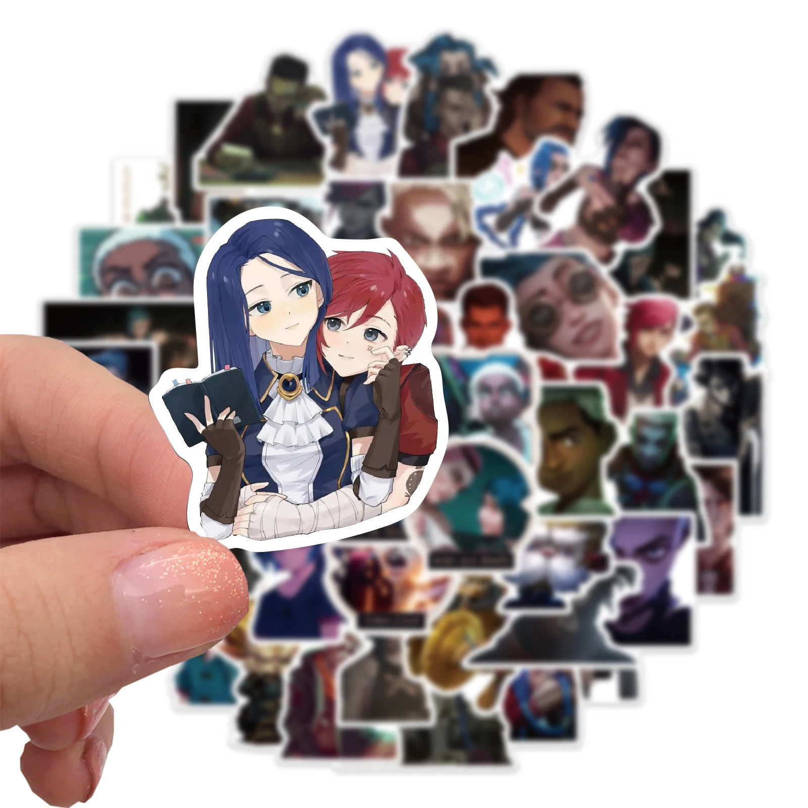 50PCS Cool การ์ตูนอะนิเมะ Arcane เกมสติกเกอร์สําหรับรถยนต์รถจักรยานยนต์ถ้วยน้ําของเล่นเด็กกระเป๋าเดินทางคอมพิวเตอร์สติกเกอร์
