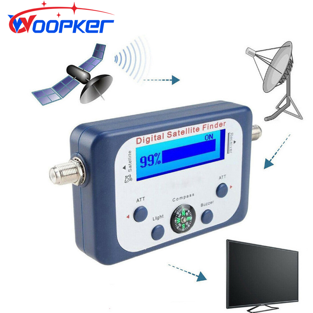 Buscador de satélite Digital, medidor de prueba de satélite, receptor de señal de TV, buscador de satélite con brújula y pantalla LCD FTA DVB S2