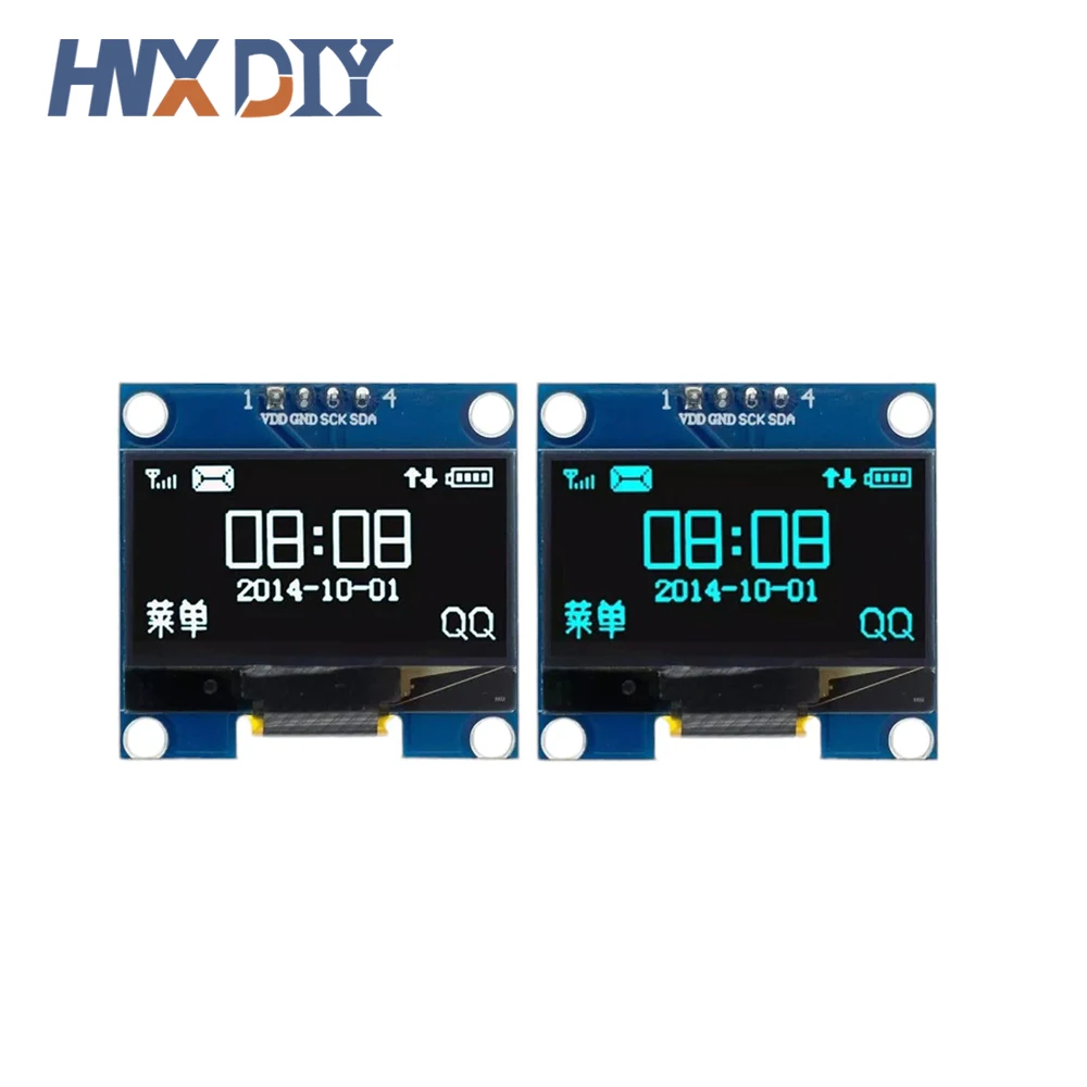1-10 pces 1.3 "branco azul cor iic módulo de exibição oled chip de unidade sh1106 128x64 1.3 Polegada lcd iic i2c comunicar para arduino
