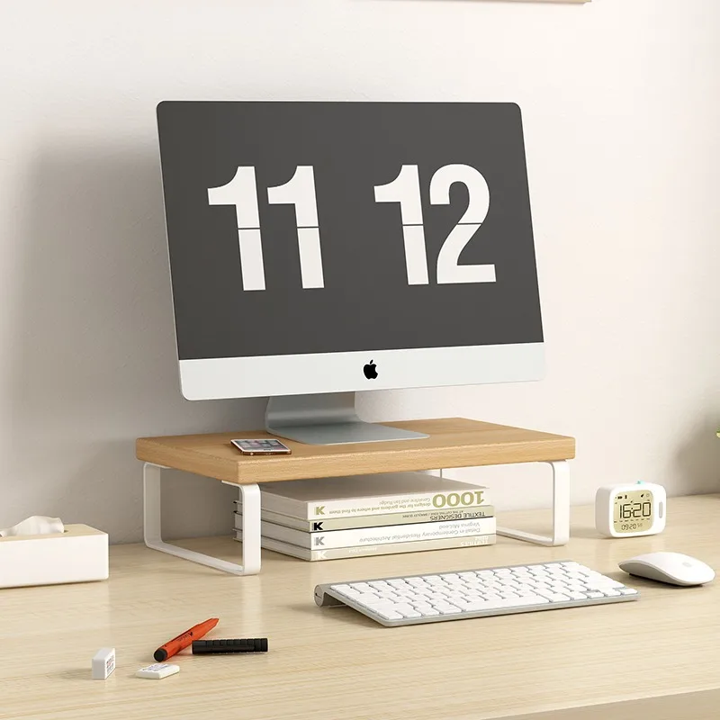 Hot 30/40cm Base Bracket Monitor Raising Stand  Desktop Computer Heightening Shelf Home Office Storage Holders Rack Organizer