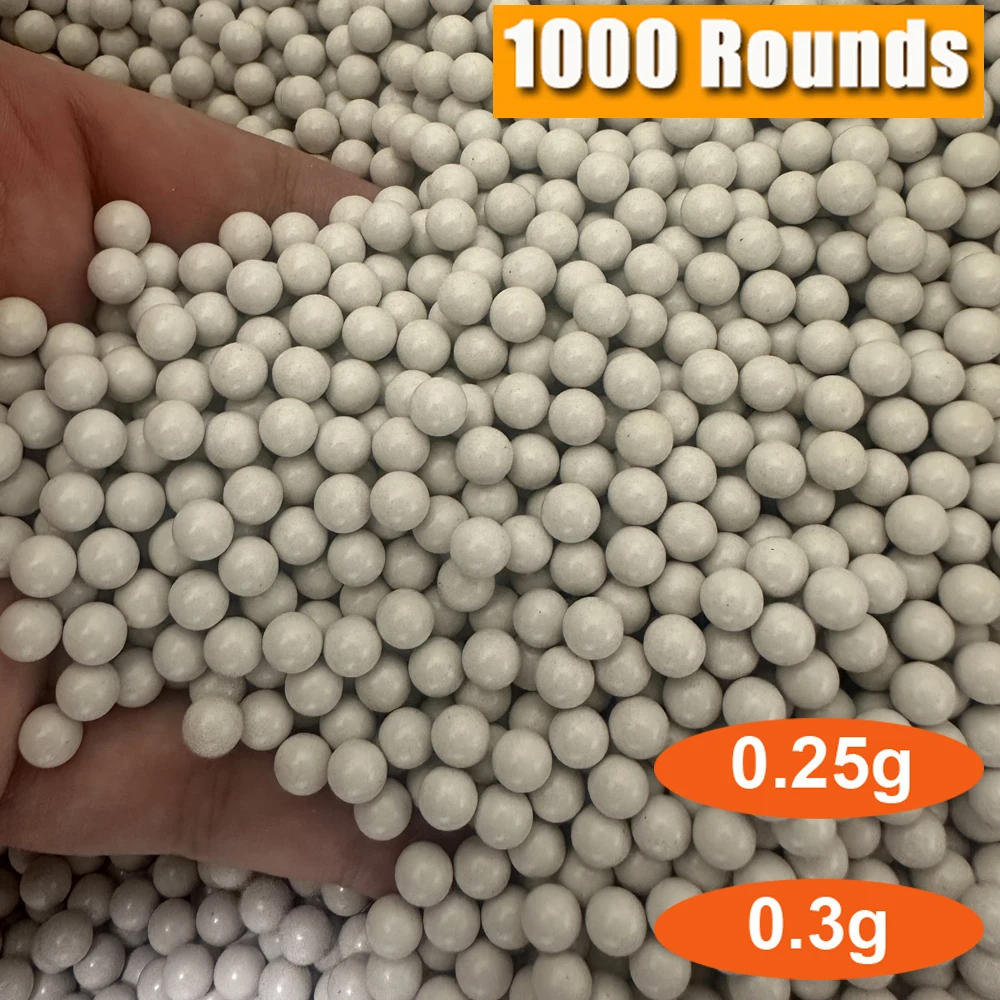 1000 Rounds Airsoft BB Balls 6mm 0.25g/0.3g Paintball BB Bullets Strikeball for Airsoft Shooting Exercise Plastic Ammo