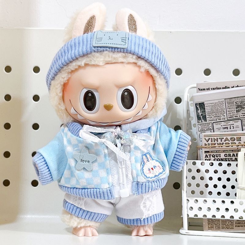 17 センチメートルかわいいミニぬいぐるみ人形の服衣装アクセサリー韓国 Kpop Exo Labubu アイドル人形メイドスーツ服 DIY キッズギフト