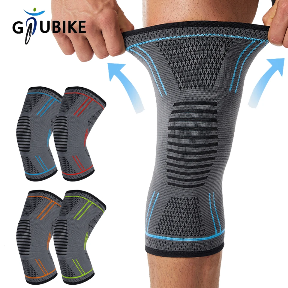 GTUBIKE 1PCS Manicotto di supporto per ginocchio a compressione Ginocchiere elastiche Molle per tutore Palestra Protezione sportiva Basket Pallavolo Corsa