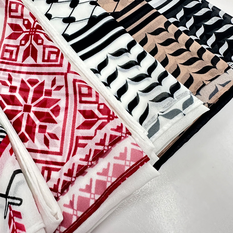 Kuffiyeh-イスラム教徒とラマダンのためのシフォンスカーフ、ヒジャーブ、通気性、柔らかく、大きなサイズ、ファッション、スカーフ、ショール
