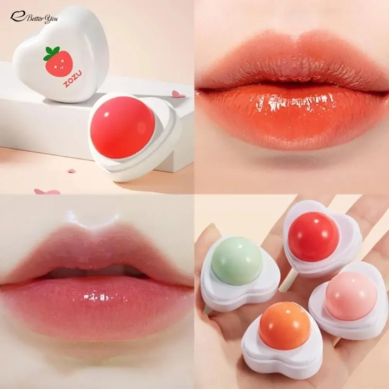신선한 과일 립밤 모이스춰 라이징 하이 드레이팅 하트 모양 케어 딸기 뷰티 리페어 및 스킨 케어 립 립 복숭아 제품