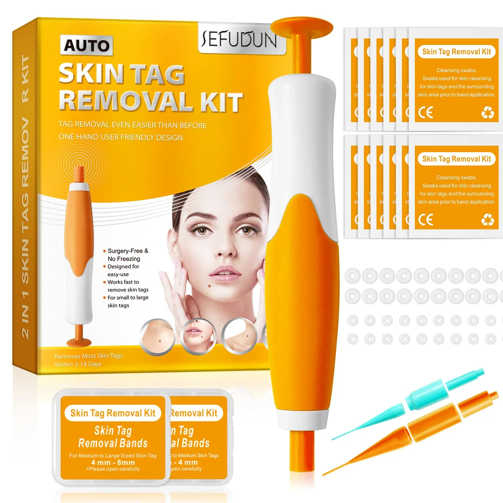 Cabeça dupla verruga remoção caneta conjunto auto pele tag removedor indolor toupeira verruga pele tag remoção kit cuidados com a pele ferramenta de beleza venda quente
