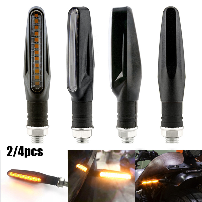 2PCS Motorcycle Flasher Turn Signal Light 12 SMD Amber Flowing Water Indicator Blinker Front Rear Signal Lamp Motorcycle Light