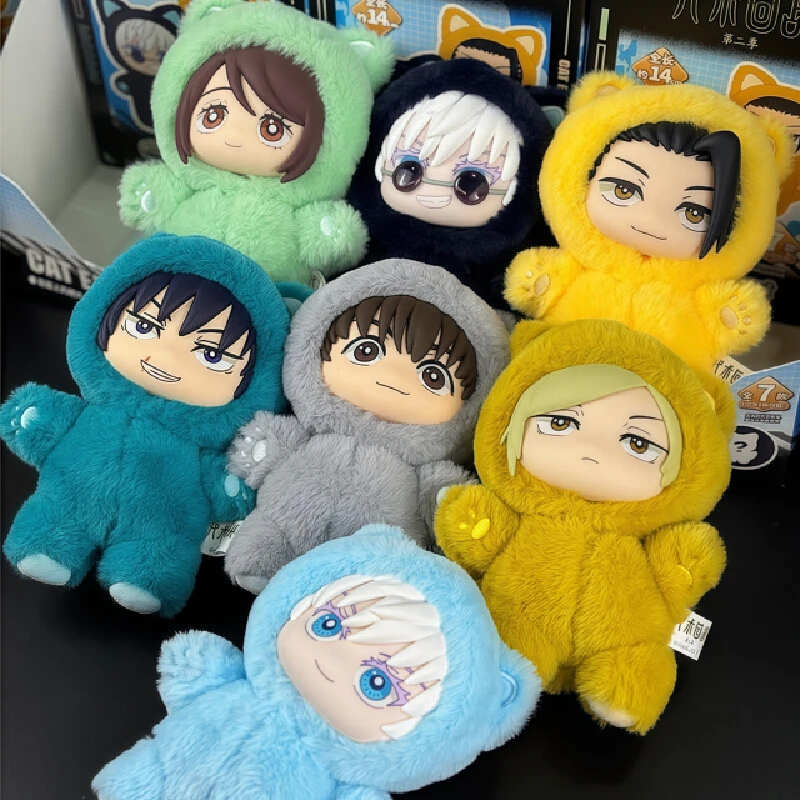 Auf Lager Original Eaki Jujutsu Kaisen Staffel 2 Cat Park Party Gojo Satoru Blind Box Plüsch Puppe Tasche Anhänger Modell Sammlung
