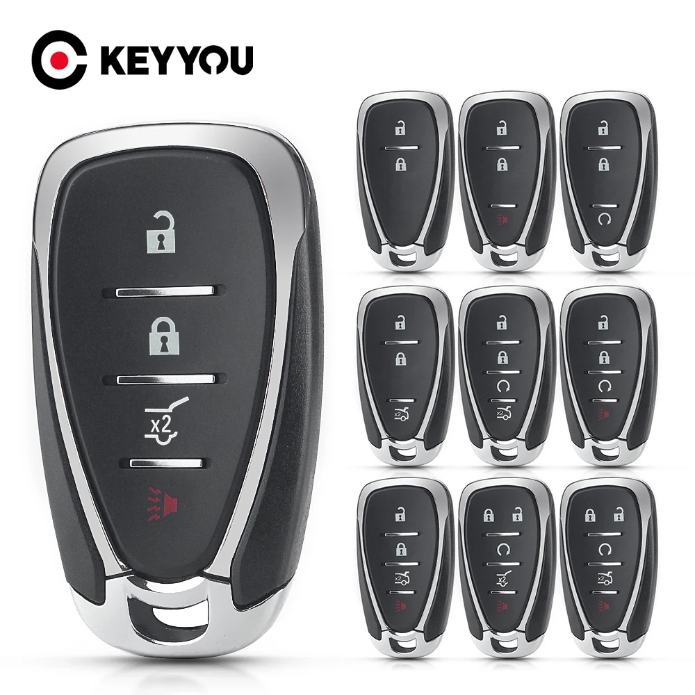 KEYYOU-carcasa para llave remota inteligente, para Chevrolet Chevy Camaro Cruze Malibu 2016 2017 2018 2019 2020 2/3/4/5 botones