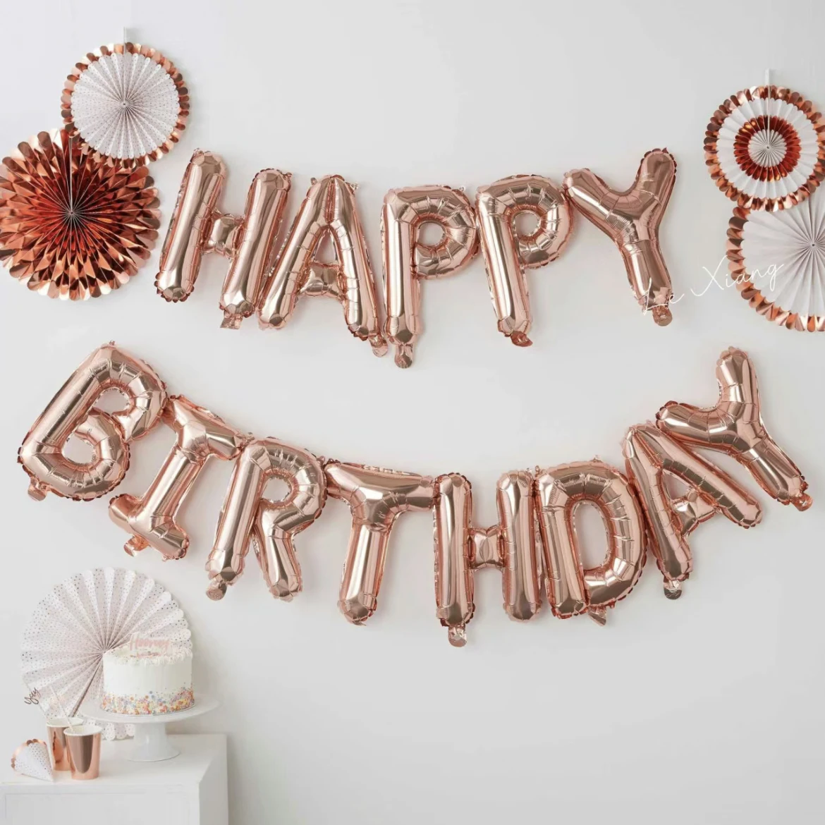 13 stücke Geburtstag Ballon Rose Gold Farbe Folie Brief Ballons set Alles Gute Zum Geburtstag Dekoration Globos Kinder Party liefert