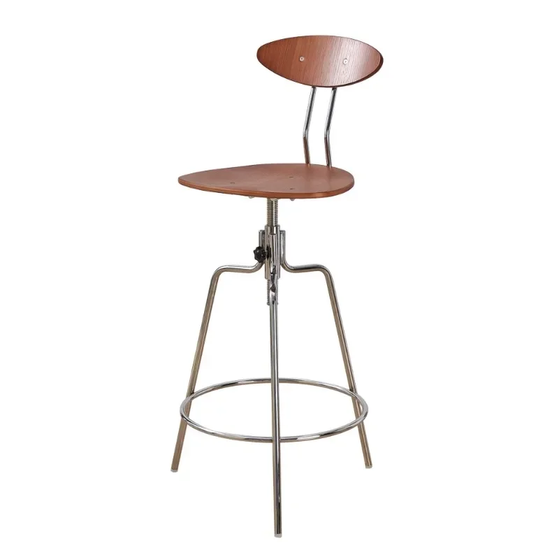 New Nordic Swivel Bar Chair  with Footrest  Adjustable Height Counter Chair Retro Industrial Bar Furniture Comfortable Bar Stool
