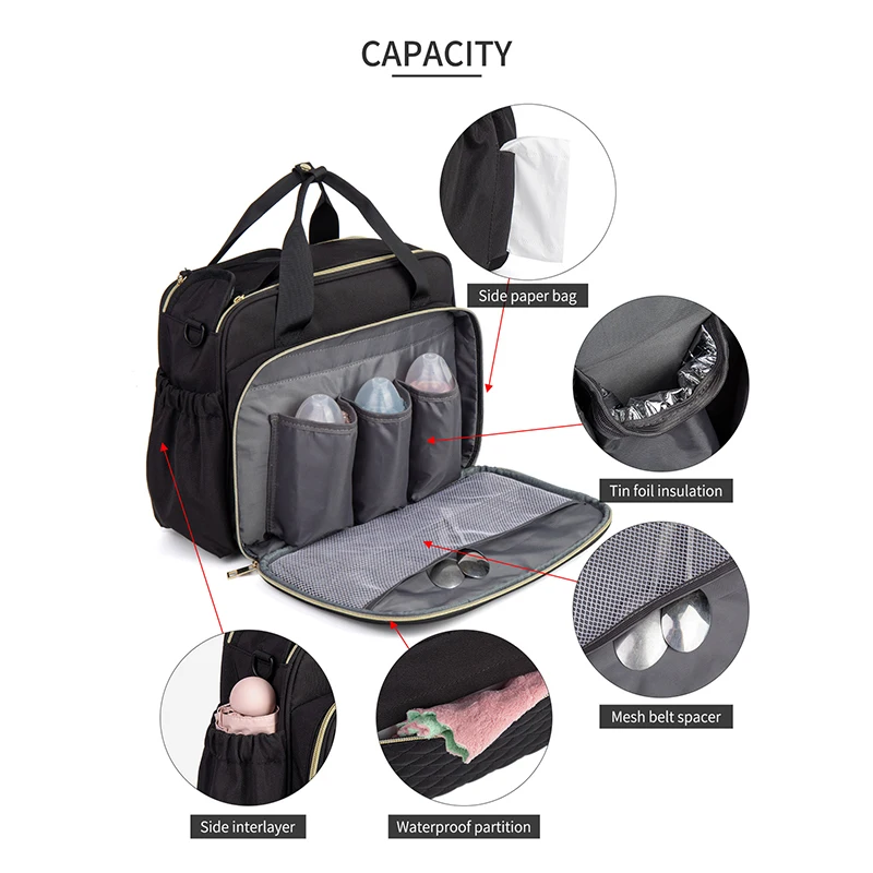 LEQUEEN Mommy Diaper Bag Large Capacity Bag for Mom Baby Stroller Bag Nappy Organizer Maternity Bags for Baby Mom Handbag